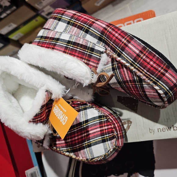 GYMBOREE Unisex Plaid Slippers shoes - Gymmies - Multi Clr SIZE 2 - 3 - Picture 8 of 8